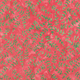 Holiday At Home Batiks - Small Leaf Red Cherry Yardage