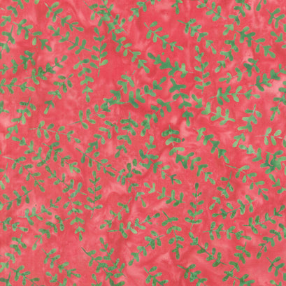 Holiday At Home Batiks - Small Leaf Red Cherry Yardage