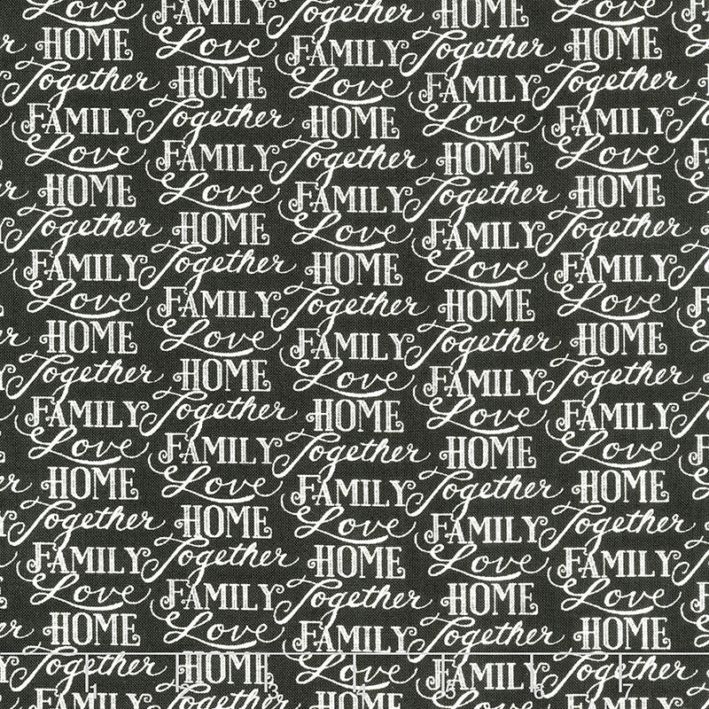 Happiness Blooms - Words Of Love Slate Yardage Primary Image