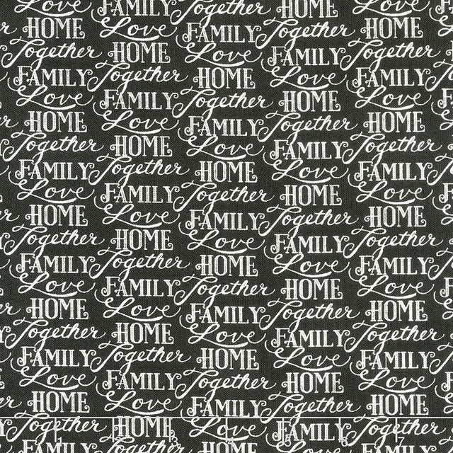 Happiness Blooms - Words Of Love Slate Yardage Primary Image