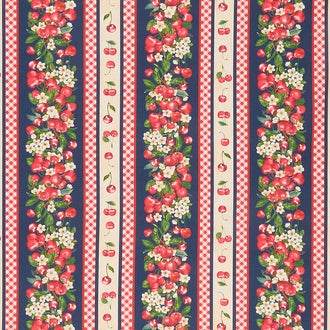 Cherry Pie - Cherry Navy 11" Stripe Yardage