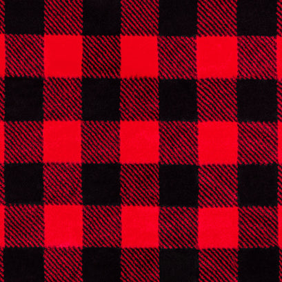 Luxe Cuddle® - Buffalo Check Scarlet Black Minky Yardage