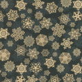 Holiday Flourish - Snow Flower - Gold ColorstorySnowflakes Black Yardage Primary Image