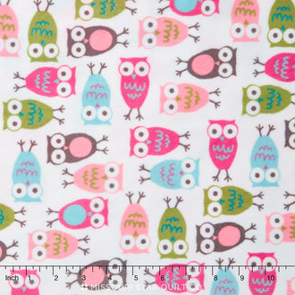 Cuddle® Prints - Urban Zoologie Night Owls Fuchsia 60" Minky Yardage