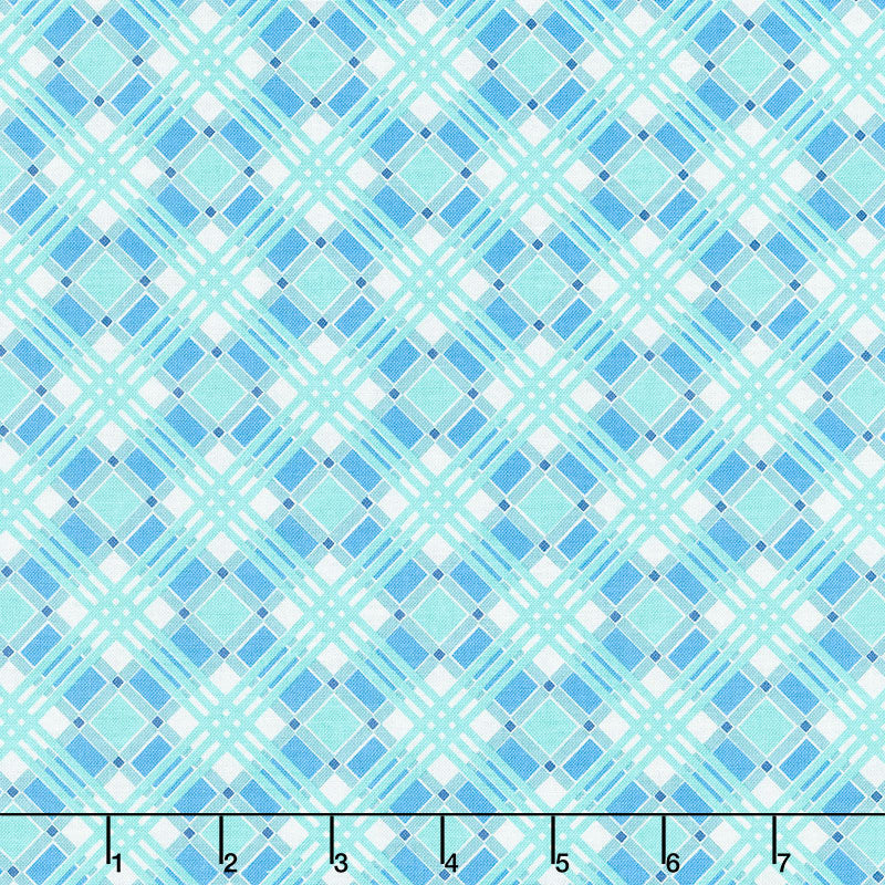 Ivory & Blue Plaid Cotton Flannel Fabric - 60 Wide - Sold by the Yard and  Bolt