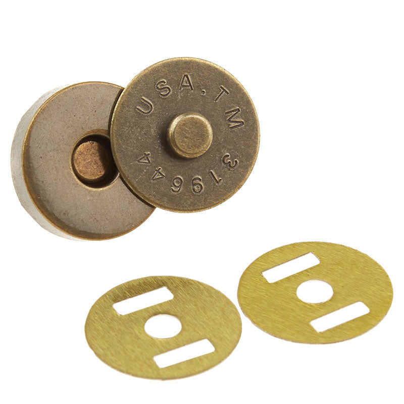 14mm Thin Magnetic Snap Buttons in Black, Bronze, Gold, Rose Gold, Silver  // Bag Purse Wallet Closure Hardware// 2mm thick snap double rivet