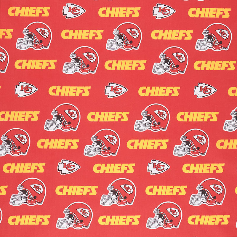 NFL Cotton Broadcloth Kansas City Chiefs Red/Yellow Fabric