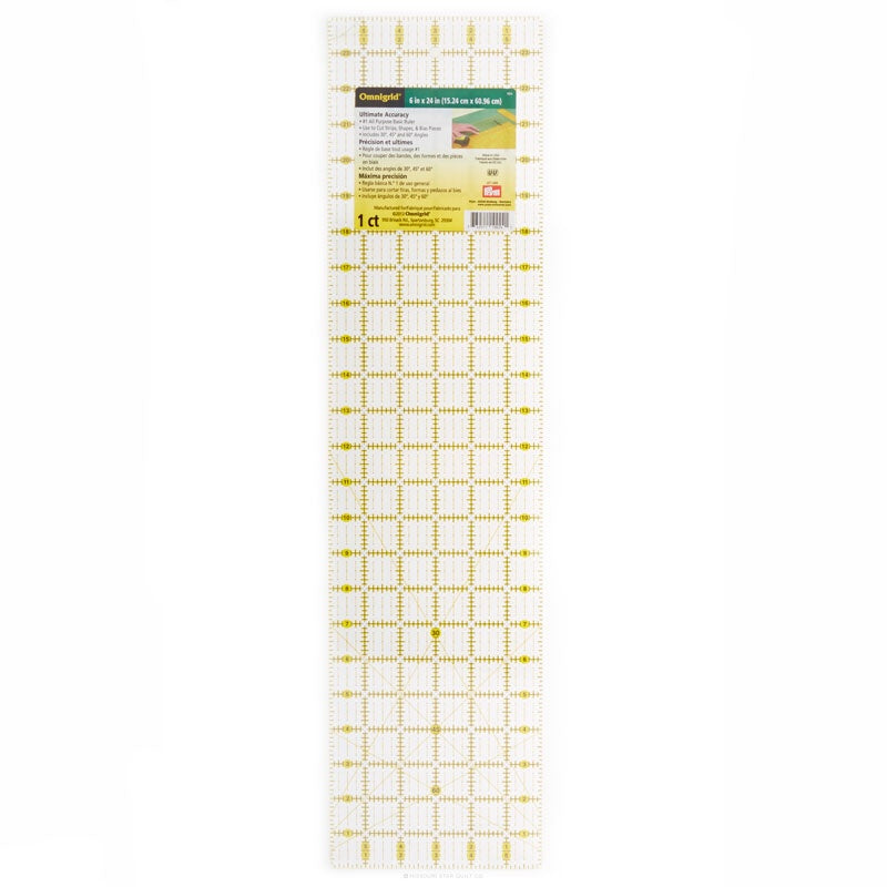 6” x 24” Quilting Ruler (Green or Blue)
