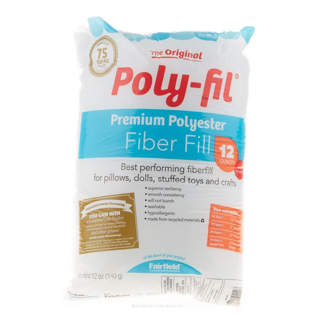New - Polyester Fiber Fill, 10 Oz, White, Pillow Stuffing