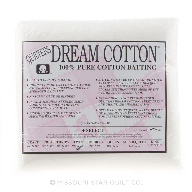 Pellon Natural Cotton Batting Natural/off-white: Sold by 1/2 Yard