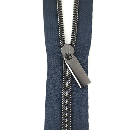 #3 Nylon Zippers & Pulls - Grey with Antique Coil | Sallie Tomato