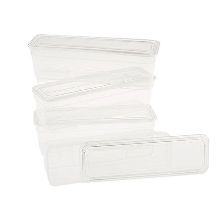 4 Pack Long Bins with Lids (Clear), 6971AG