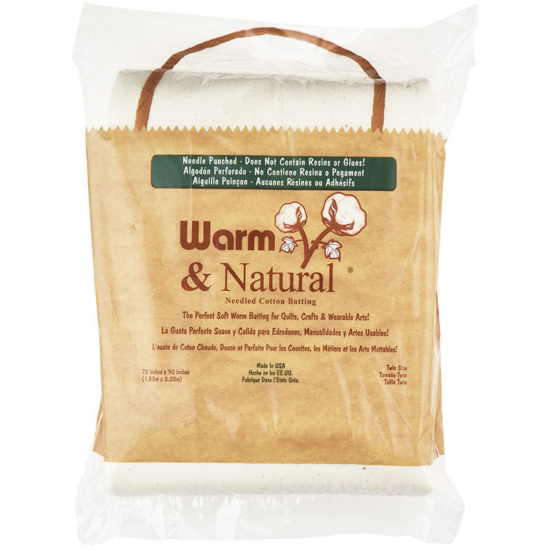  Warm Company Batting 2391 72-Inch by 90-Inch Warm and Natural  Cotton Batting, Twin